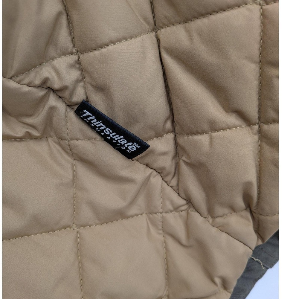 LL Bean Men's Olive Green Thinsulate Lined Farm Field Barn Chore L Coat Vintage - Picture 10 of 16